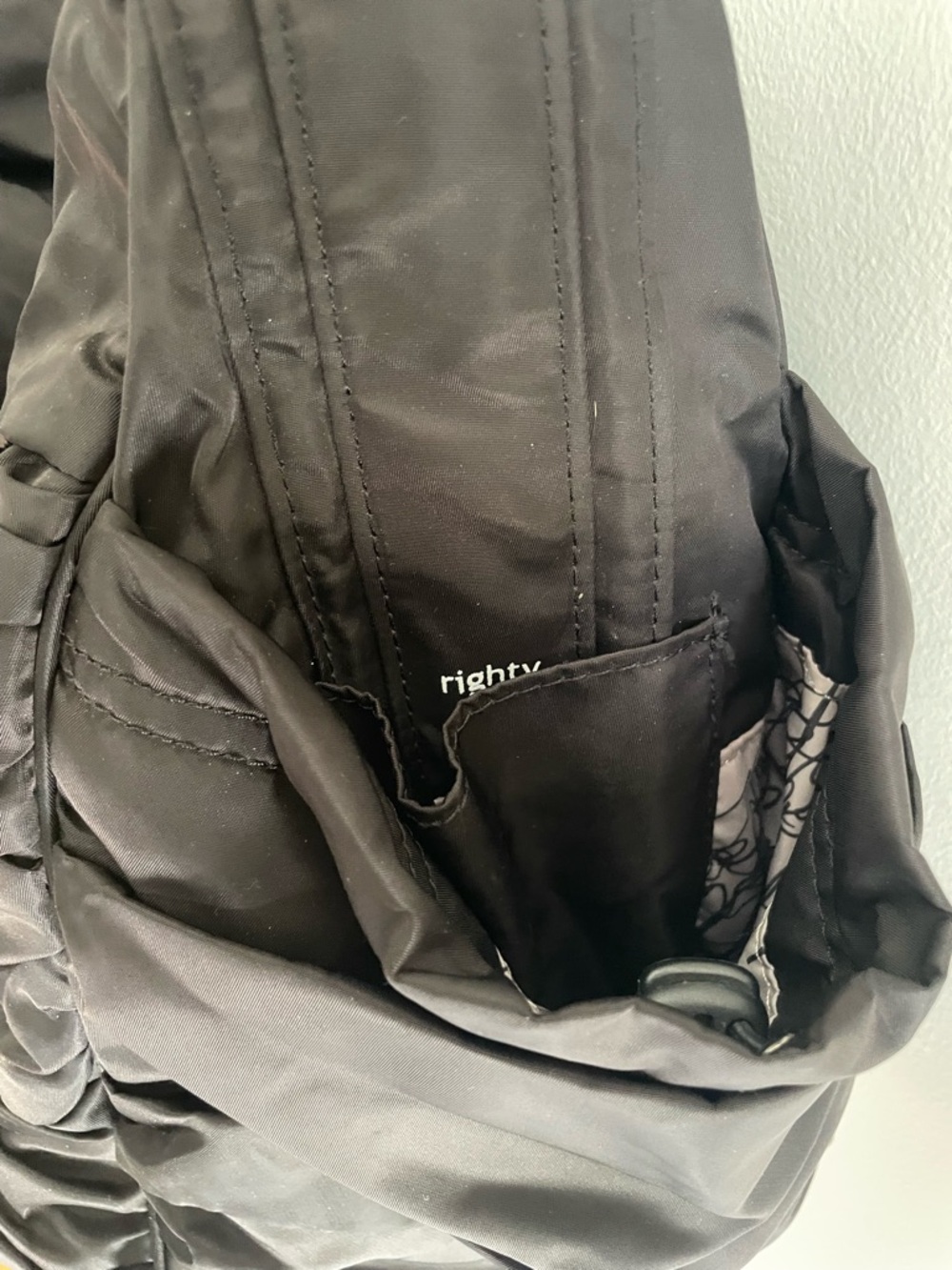 lululemon athletica Black Ruffled Nylon Shoulder Tote - Picture 10 of 16